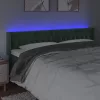 Sötétzöld bársony LED-es fejtámla 183 x 16 x 78/88 cm