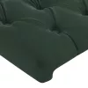 Sötétzöld bársony LED-es fejtámla 183 x 16 x 78/88 cm