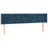 Sötétkék bársony LED-es fejtámla 183 x 16 x 78/88 cm