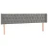 Világosszürke bársony LED-es fejtámla 203 x 16 x 78/88 cm