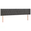 Sötétszürke bársony LED-es fejtámla 203 x 16 x 78/88 cm