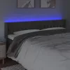 Sötétszürke bársony LED-es fejtámla 203 x 16 x 78/88 cm