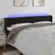 Fekete bársony LED-es fejtámla 203 x 16 x 78/88 cm