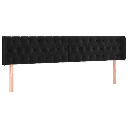 Fekete bársony LED-es fejtámla 203 x 16 x 78/88 cm