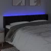 Fekete bársony LED-es fejtámla 203 x 16 x 78/88 cm