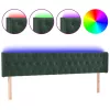 Sötétzöld bársony LED-es fejtámla 203 x 16 x 78/88 cm