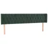 Sötétzöld bársony LED-es fejtámla 203 x 16 x 78/88 cm