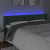 Sötétzöld bársony LED-es fejtámla 203 x 16 x 78/88 cm