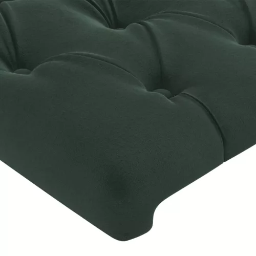 Sötétzöld bársony LED-es fejtámla 203 x 16 x 78/88 cm