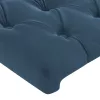Sötétkék bársony LED-es fejtámla 203 x 16 x 78/88 cm