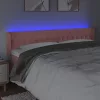 Rózsaszín bársony LED-es fejtámla 203x16x78/88 cm