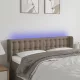Tópszínű szövet LED-es fejtámla 147 x 16 x 78/88 cm
