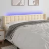 Krémszínű szövet LED-es fejtámla 183 x 16 x 78/88 cm