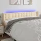 Krémszínű szövet LED-es fejtámla 183 x 16 x 78/88 cm
