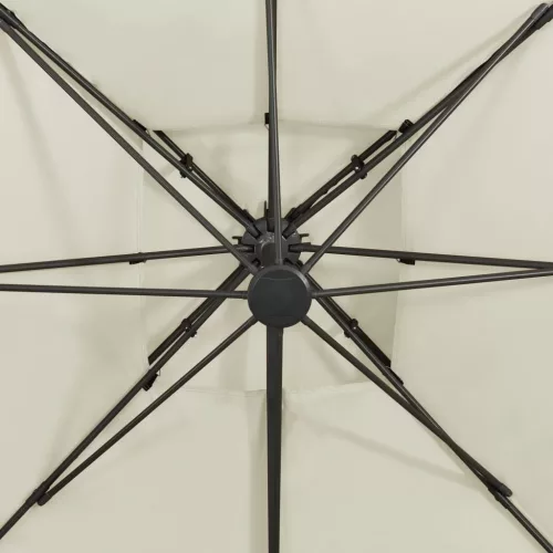 Dupla tetejű konzolos kerti napernyő 300 x 300 cm homokszínű