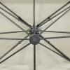Konzolos kerti napernyő dupla tetejű homokszínű anyagból 400 x 300 cm