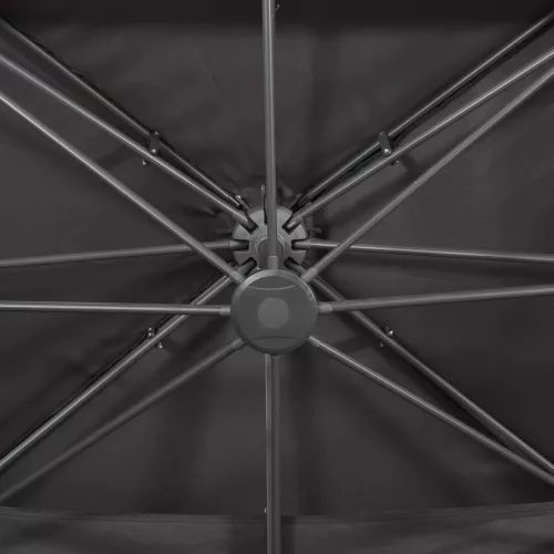 Antracit színű konzolos kerti napernyő dupla tetejjel 400 x 300 cm