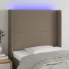 Tópszínű szövet LED-es fejtámla 103x16x118/128 cm