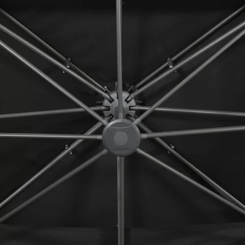 Fekete konzolos kerti napernyő dupla tetejjel 400 x 300 cm