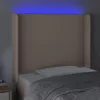 Cappuccino műbőr LED-es fejtámla 93x16x118/128 cm
