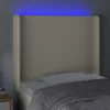 Krémszínű műbőr LED-es fejtámla 103x16x118/128 cm
