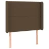Sötétbarna szövet LED-es fejtámla 103x16x118/128 cm