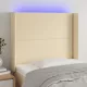Krémszínű szövet LED-es fejtámla 103x16x118/128 cm