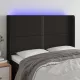 Fekete szövet LED-es fejtámla 147x16x118/128 cm