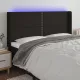 Fekete szövet LED-es fejtámla 203x16x118/128 cm
