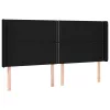Fekete szövet LED-es fejtámla 203x16x118/128 cm