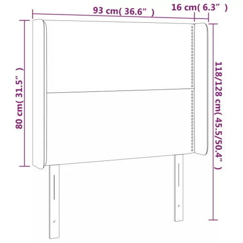 Rózsaszín bársony LED-es fejtámla 93x16x118/128 cm
