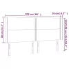 Sötétszürke bársony LED-es fejtámla 203x16x118/128 cm