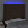 Sötétbarna szövet LED-es fejtámla 83x16x118/128 cm