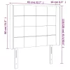Sötétbarna szövet LED-es fejtámla 83x16x118/128 cm