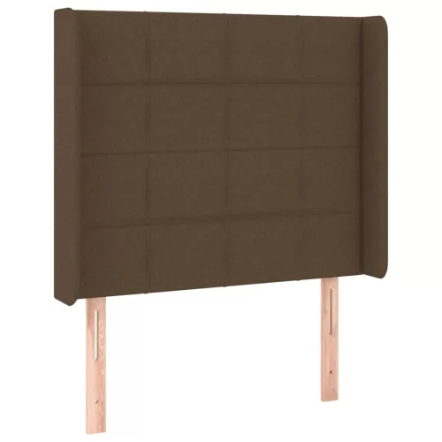 Sötétbarna szövet LED-es fejtámla 93x16x118/128 cm
