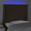 Sötétbarna szövet LED-es fejtámla 93x16x118/128 cm