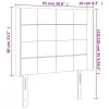 Sötétbarna szövet LED-es fejtámla 93x16x118/128 cm