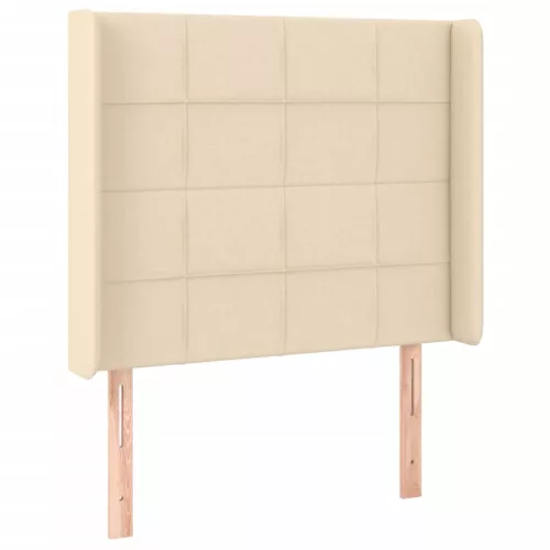 Krémszínű szövet LED-es fejtámla 103x16x118/128 cm