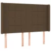 Sötétbarna szövet LED-es fejtámla 147x16x118/128 cm