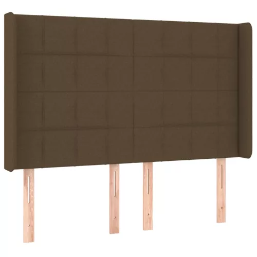 Sötétbarna szövet LED-es fejtámla 147x16x118/128 cm