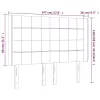 Sötétbarna szövet LED-es fejtámla 147x16x118/128 cm