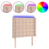 Cappuccino műbőr LED-es fejtámla 103x16x118/128 cm