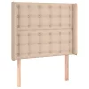 Cappuccino műbőr LED-es fejtámla 103x16x118/128 cm