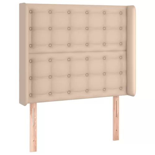 Cappuccino műbőr LED-es fejtámla 103x16x118/128 cm