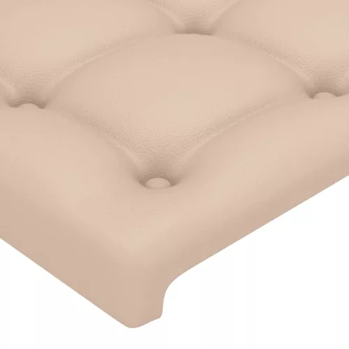 Cappuccino műbőr LED-es fejtámla 103x16x118/128 cm