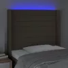 Tópszínű szövet LED-es fejtámla 93x16x118/128 cm
