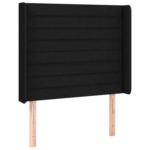 Fekete szövet LED-es fejtámla 103x16x118/128 cm