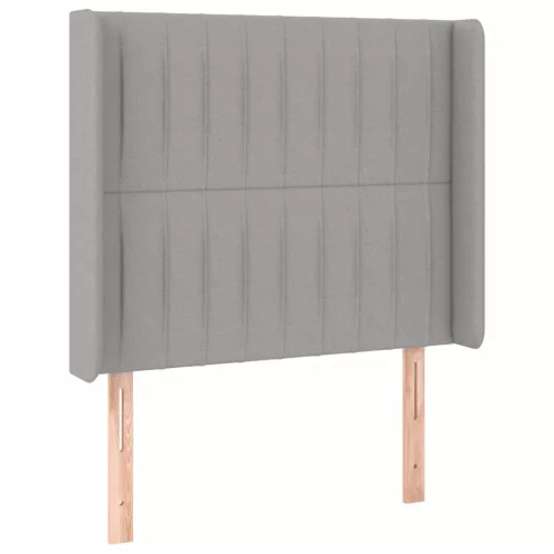 Világosszürke szövet LED-es fejtámla 83x16x118/128 cm