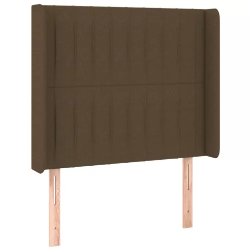 Sötétbarna szövet LED-es fejtámla 93x16x118/128 cm