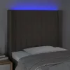 Tópszínű szövet LED-es fejtámla 93x16x118/128 cm